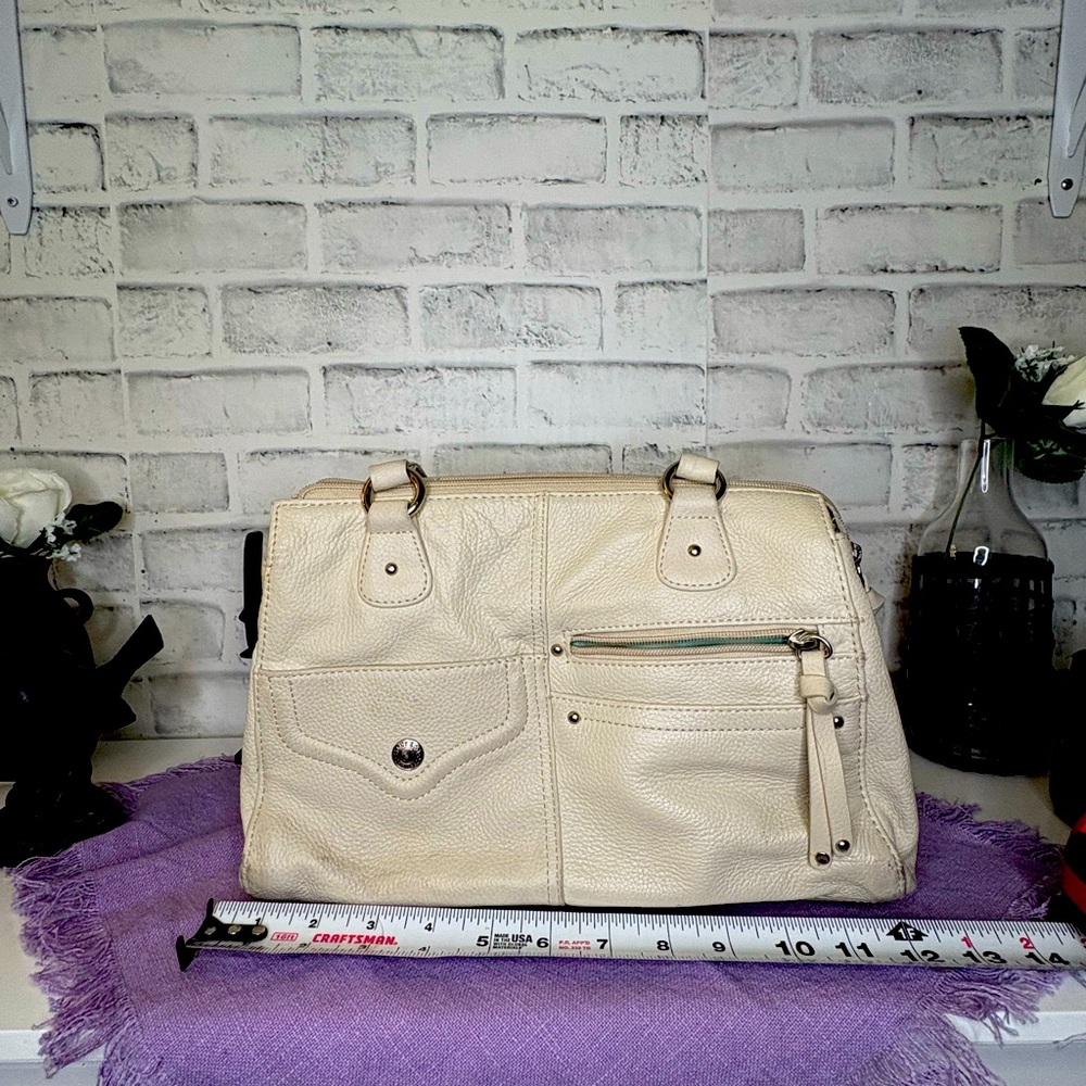 Cream Leather Women's Bag